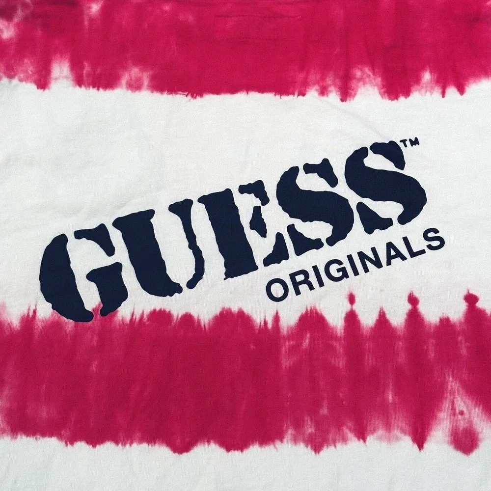 Guess Originals Tie Dye Striped Retro 90s Streetwear T-Shirt Size Small - Picture 2 of 7
